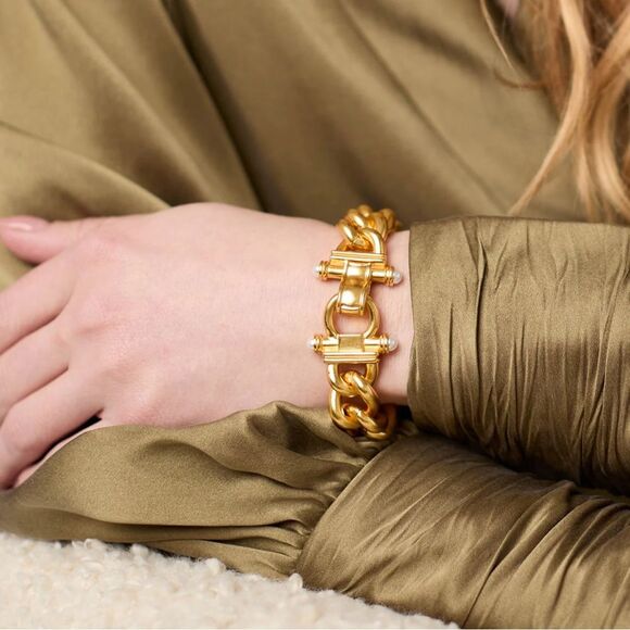Brand New. $235 Julie Vos Dolce Demi Link Bracelet Sz Large (long) Color: gold - Picture 5 of 13